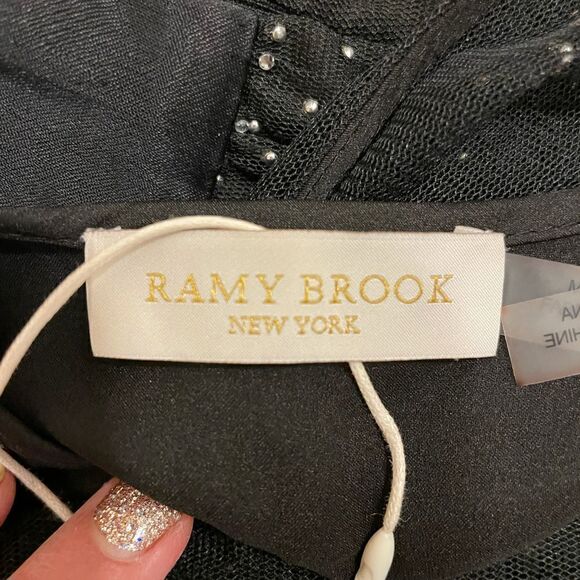 Rami Brook Stasia Embellished Halter Black Jumpsuit New with defects size 0 - Picture 4 of 6